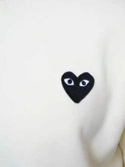 Comme Des Garçons PLAY T256 Black Heart Track Jacket Ivory In Ivory -Hervia Shop ajk00008