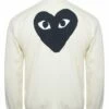 Comme Des Garçons PLAY T256 Black Heart Track Jacket Ivory In Ivory