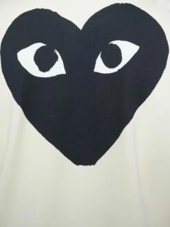 Comme Des Garçons PLAY T255 Black Heart Track Jacket Ivory In Ivory -Hervia Shop ajk00010 1