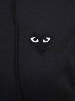 Comme Des Garçons PLAY T253 Black Heart Hoodie Black In Black -Hervia Shop ajk00695