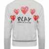 Comme Des Garçons PLAY T251 Red Heart Track Jacket Grey In Grey