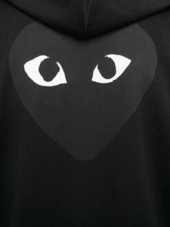 Comme Des Garçons PLAY T254 Black Heart Zip Up Hoodie In Black -Hervia Shop ajk00743