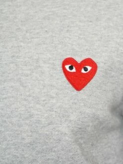 Comme Des Garçons PLAY T252 Red Heart Track Jacket Grey In Grey -Hervia Shop ajk00750