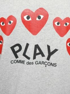 Comme Des Garçons PLAY T252 Red Heart Track Jacket Grey In Grey -Hervia Shop ajk00751