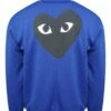 Comme Des Garçons PLAY T255 Black Heart Track Jacket Blue In Navy
