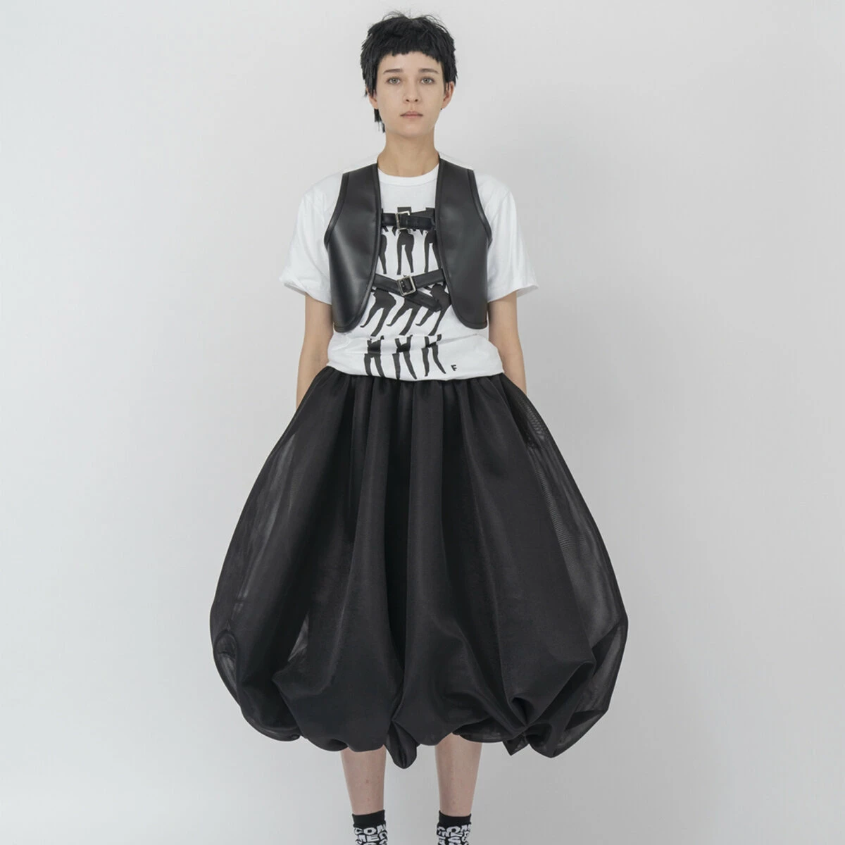 Comme Des Garçons BLACK Mesh Cut Out Vest In Black 2 Comme Des Garçons BLACK Mesh Cut Out Vest In Black - Image 2