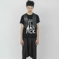 Comme Des Garçons BLACK Mesh Cut Out Vest In Black