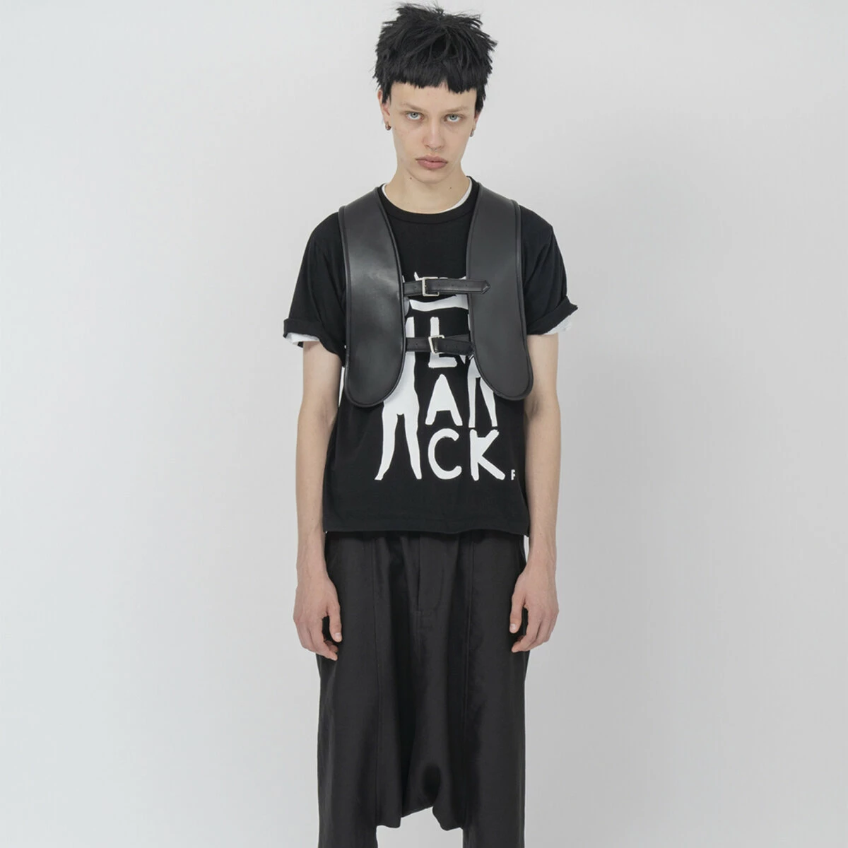 Comme Des Garçons BLACK Mesh Cut Out Vest In Black 1 Comme Des Garçons BLACK Mesh Cut Out Vest In Black