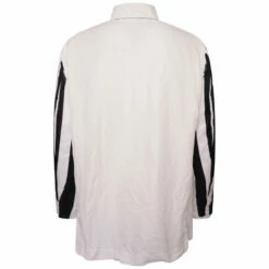 Comme Des Garçons BLACK Striped Double-Sleeve Blazer In White / Black