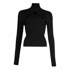 Jean Paul Gaultier Open-Worked Knit Sweater In Black