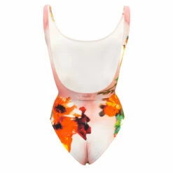 Jean Paul Gaultier Body Morph Flowers Printed Swimsuit In Pink/yellow