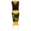 Jean Paul Gaultier Printed Fleurs Petit Grand Midi Dress In Black / Beige