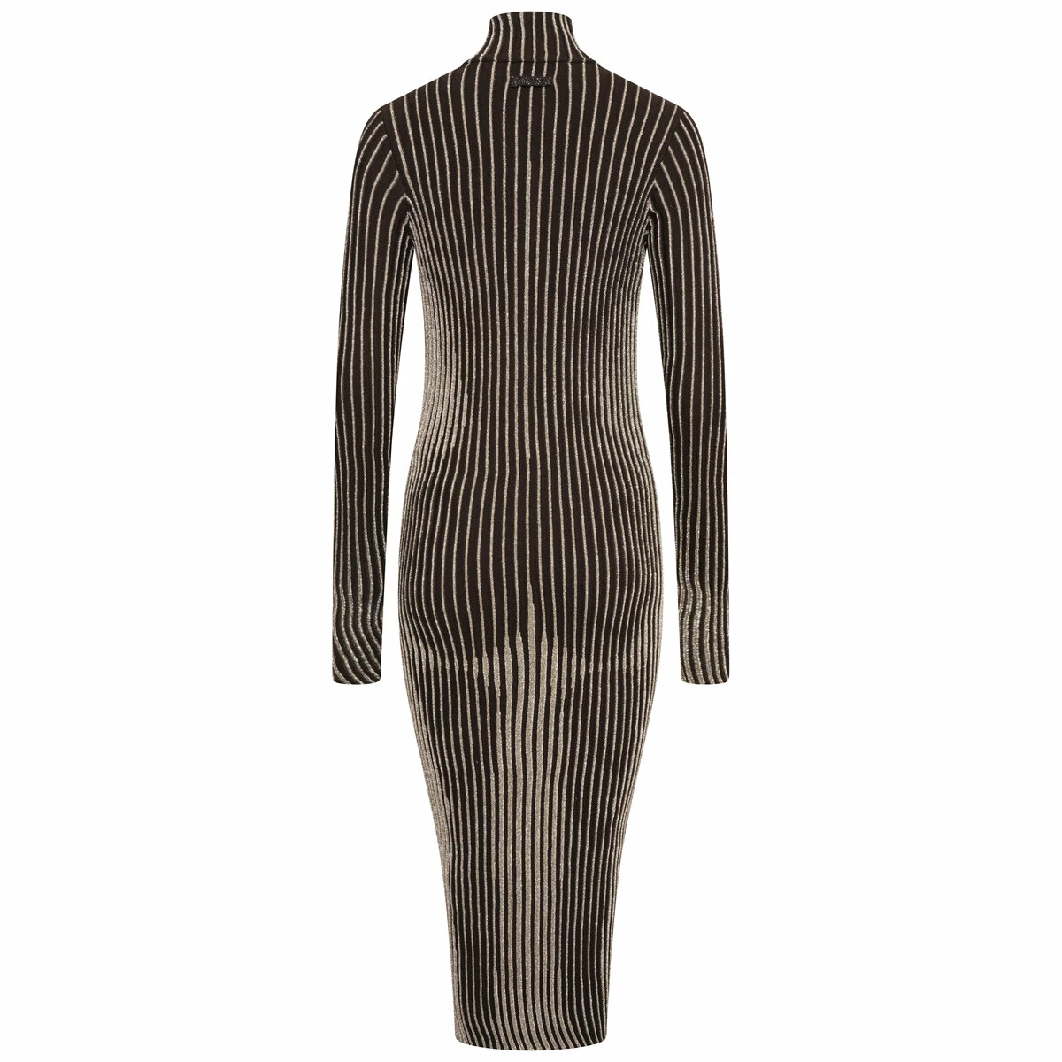 Jean Paul Gaultier The Brown Lurex Trompe L’oeil Midi Dress In Brown 1 Jean Paul Gaultier The Brown Lurex Trompe L’oeil Midi Dress In Brown
