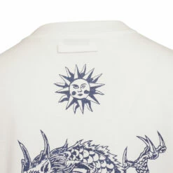 Jean Paul Gaultier Crew Neck Safe Sex Glitter Top In White -Hervia Shop hervia.com 23 15 u ts060i j042 01 crew neck long sleeves tee with glitter safe sex print col. white 1696941629 2AJ5469