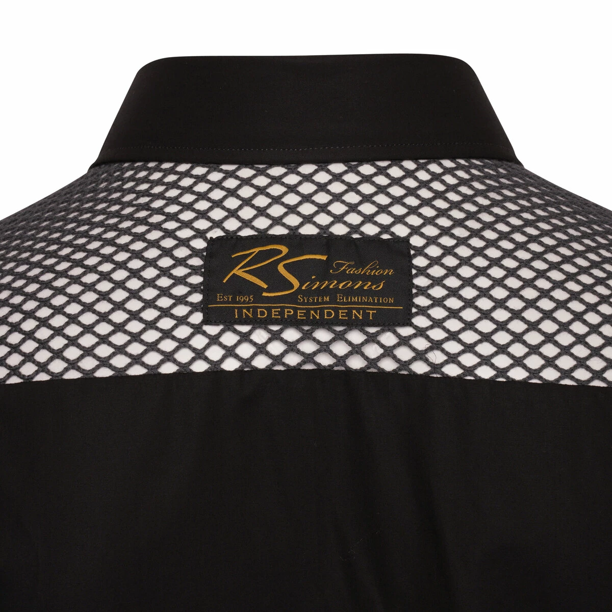 Raf Simons Classic Shirt With Net Panel In Black 1 Raf Simons Classic Shirt With Net Panel In Black