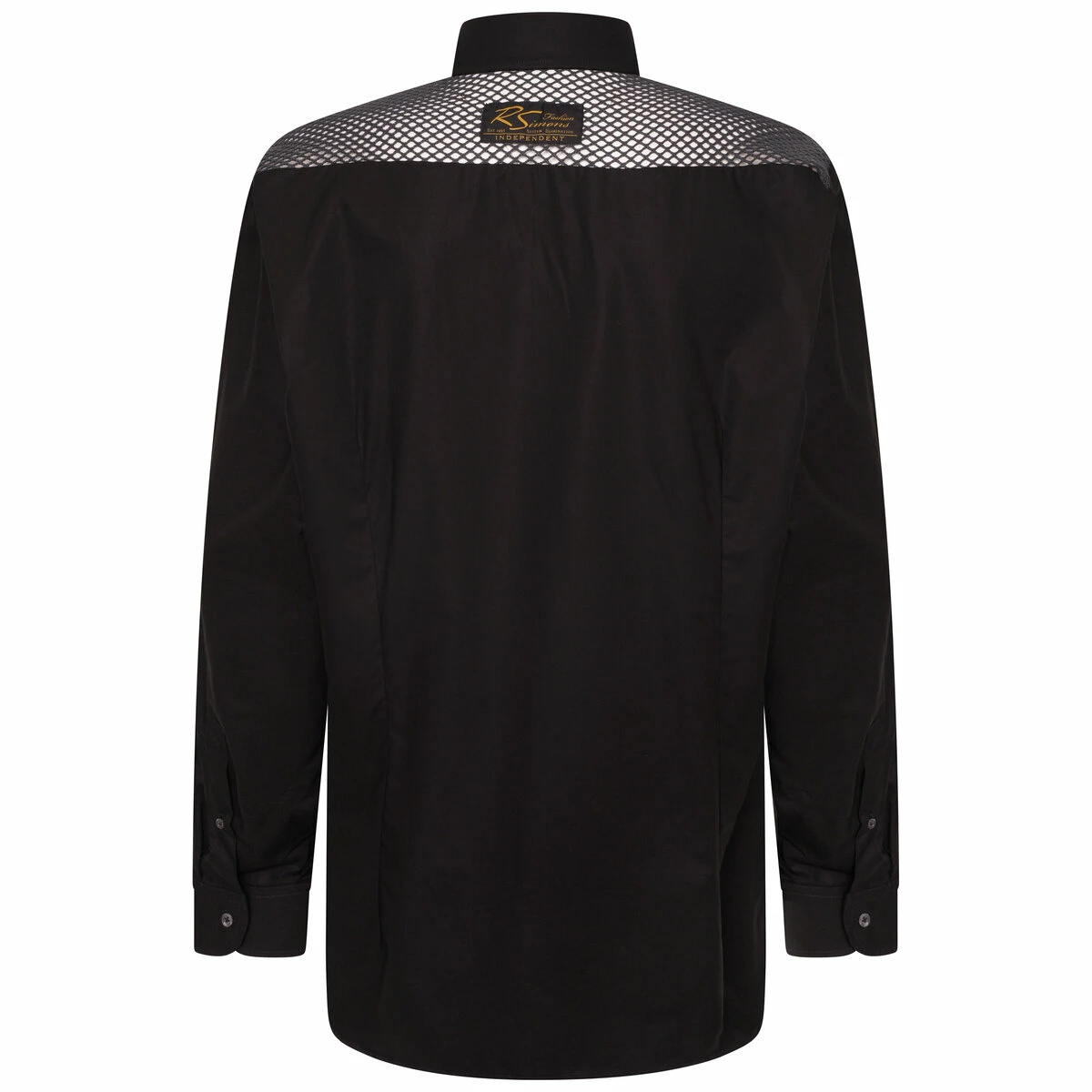 Raf Simons Classic Shirt With Net Panel In Black 2 Raf Simons Classic Shirt With Net Panel In Black - Image 2