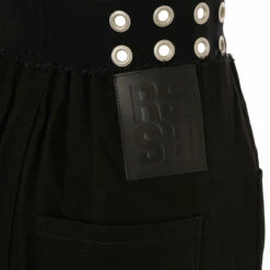 Raf Simons Wide Leg Pants With Eyelets In Black -Hervia Shop hervia.com 231 w315a 10032 0099 big denim pants with eyelets in elastic col. black 1677595466DSC04045