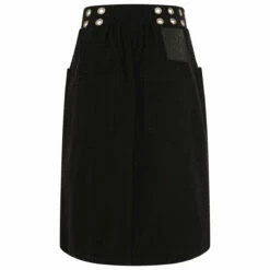 Raf Simons Black Eyelets Denim Skirt In Black