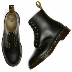 Dr. Martens 1460 Pascal Lace Up Boots In Black -Hervia Shop hervia.com 27712001 1460 pascal black vintage smooth 1664894117SHOE