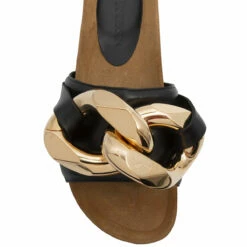 JW Anderson Chain Slide Sandals In Black -Hervia Shop hervia.com anw36015a 12140 999 chain slides black 1629450155 MG 0902