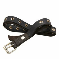 Guidi Bison Leather Belt Multi Eyelet In Brown