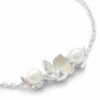Shaun Leane Silver Cherry Blossom Single Diamond And Pearl Bracelet In Silver