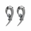 Shaun Leane Hooked Black Pearl Black Rhodium Earrings In Grey