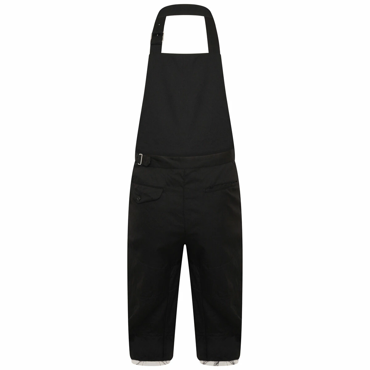 Comme Des Garçons BLACK Below-Knee Open-Back Dungarees In Black 1 Comme Des Garçons BLACK Below-Knee Open-Back Dungarees In Black