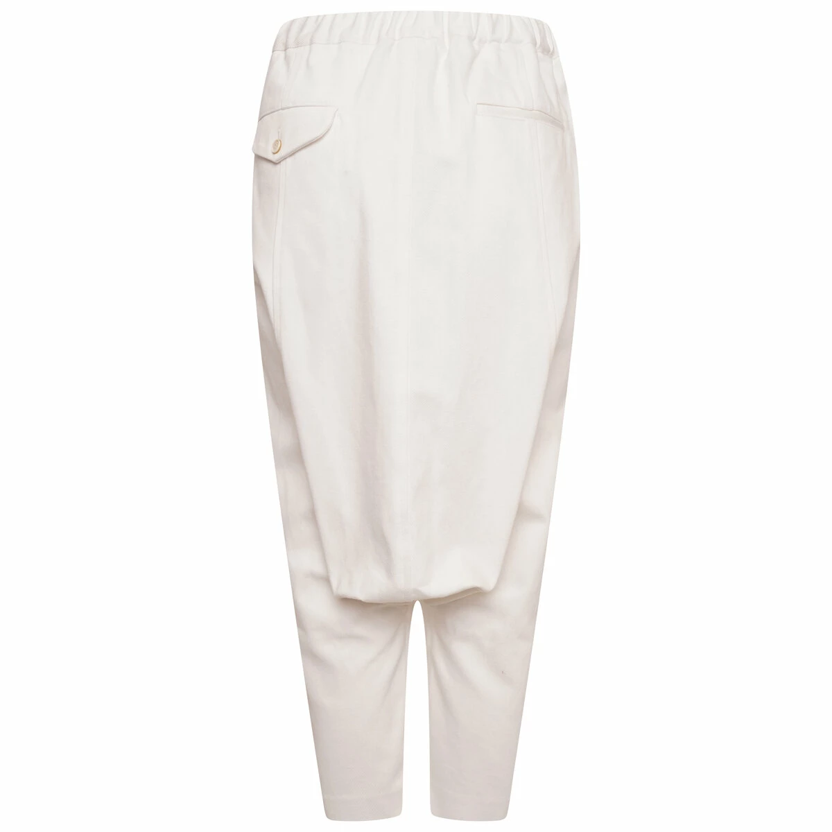 Comme Des Garçons BLACK Drop-Crotch Trousers In White 1 Comme Des Garçons BLACK Drop-Crotch Trousers In White