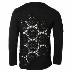 Comme Des Garçons BLACK Lace Knit Panel Sweater In Black