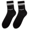 Comme Des Garcons Comme Des Garçons Ankle Logo Intarsia Sock Black In Black