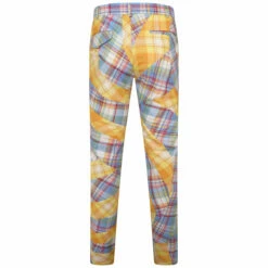 Comme Des Garçons Homme Plus Check-Pattern / Patchwork Trousers In Blue/yellow