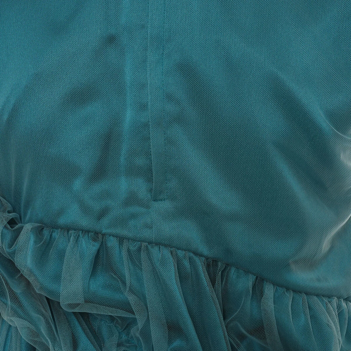 Comme Des Garçons Noir Kei Ninomiya Asymmetric Ruched Tulle Top In Turquoise 3 Comme Des Garçons Noir Kei Ninomiya Asymmetric Ruched Tulle Top In Turquoise - Image 3