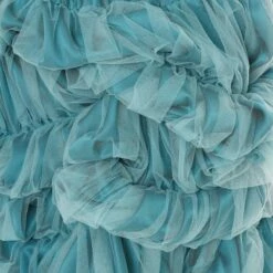 Comme Des Garçons Noir Kei Ninomiya Ruched Tulle Midi Skirt In Turquoise