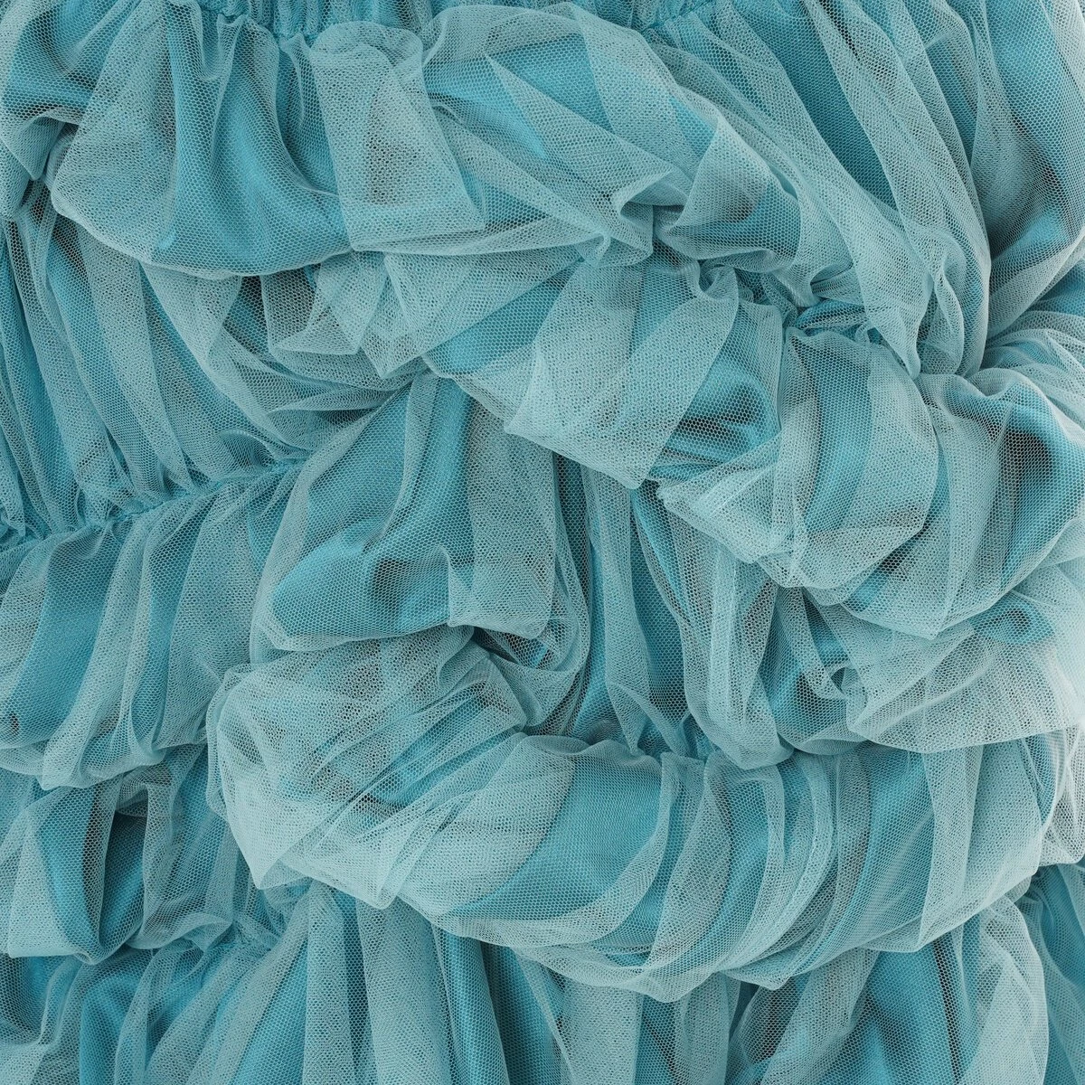 Comme Des Garçons Noir Kei Ninomiya Ruched Tulle Midi Skirt In Turquoise 1 Comme Des Garçons Noir Kei Ninomiya Ruched Tulle Midi Skirt In Turquoise