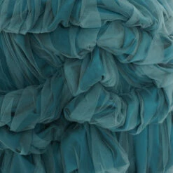 Comme Des Garçons Noir Kei Ninomiya Ruched Tulle Midi Dress In Turquoise -Hervia Shop hervia.com comme des gar ons noir kei ninomiya ruched tulle midi dress 1681822410DSC00679