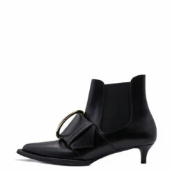 Comme Des Garcons Comme Des Garçons Oversized-Buckle Ankle Boots In Black/gold