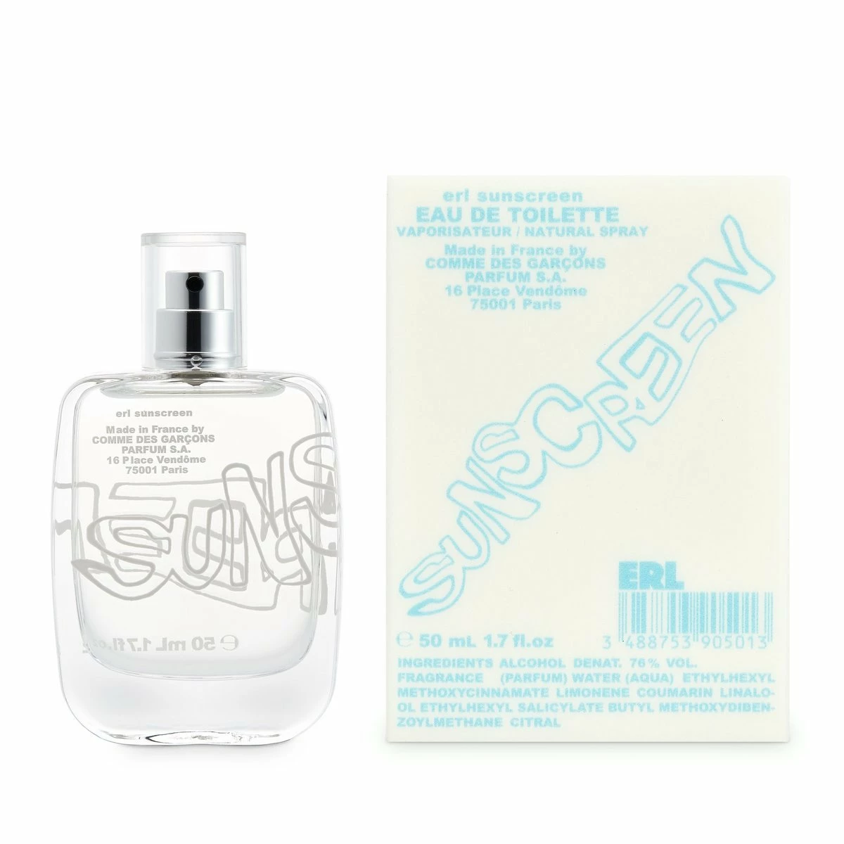 Comme Des Garçons Parfums ERL SUNSCREEN Eau De Toilette 50ml In White 1 Comme Des Garçons Parfums ERL SUNSCREEN Eau De Toilette 50ml In White