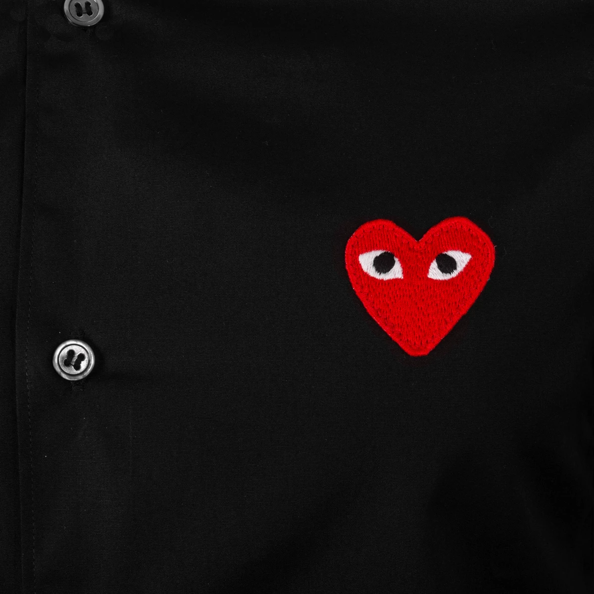 Comme Des Garçons PLAY B002 Red Heart Shirt In Black 2 Comme Des Garçons PLAY B002 Red Heart Shirt In Black - Image 2