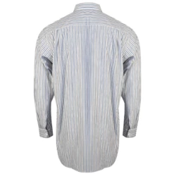Comme Des Garçons PLAY B016 Black Heart Striped Shirt In Blue