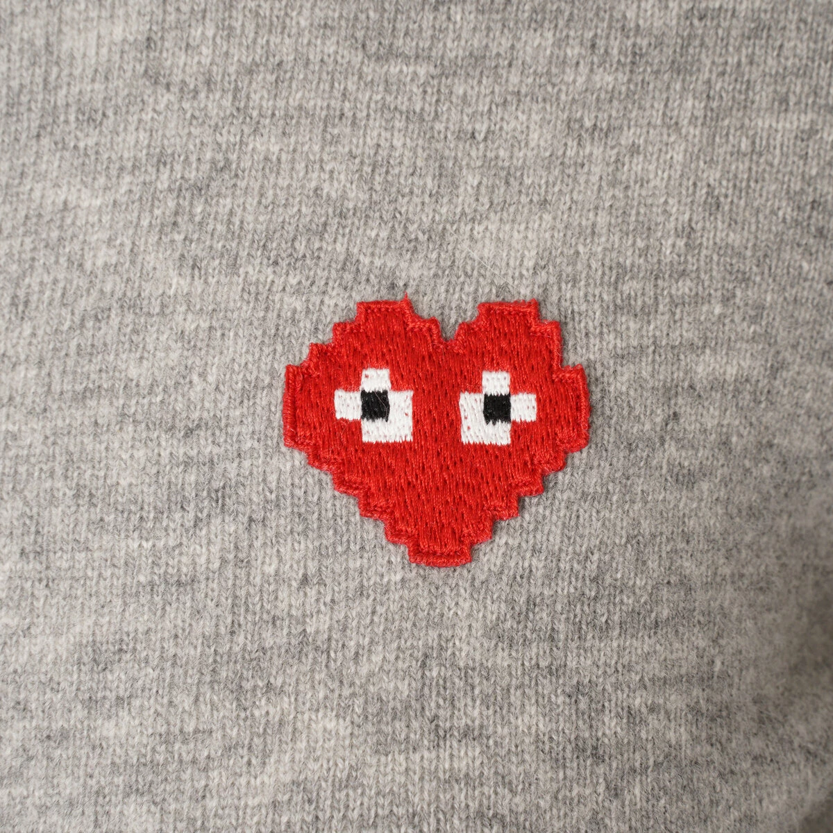 Comme Des Garçons PLAY Invader Cardigan In Grey 1 Comme Des Garçons PLAY Invader Cardigan In Grey