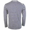Comme Des Garçons PLAY Invader Striped Long Sleeve T-Shirt In White / Blue
