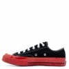 Comme Des Garçons PLAY K123 Converse Chuck Taylor Red Sole Low Black In Black