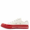 Comme Des Garçons PLAY K123 Converse Chuck Taylor Red Sole Low White In White