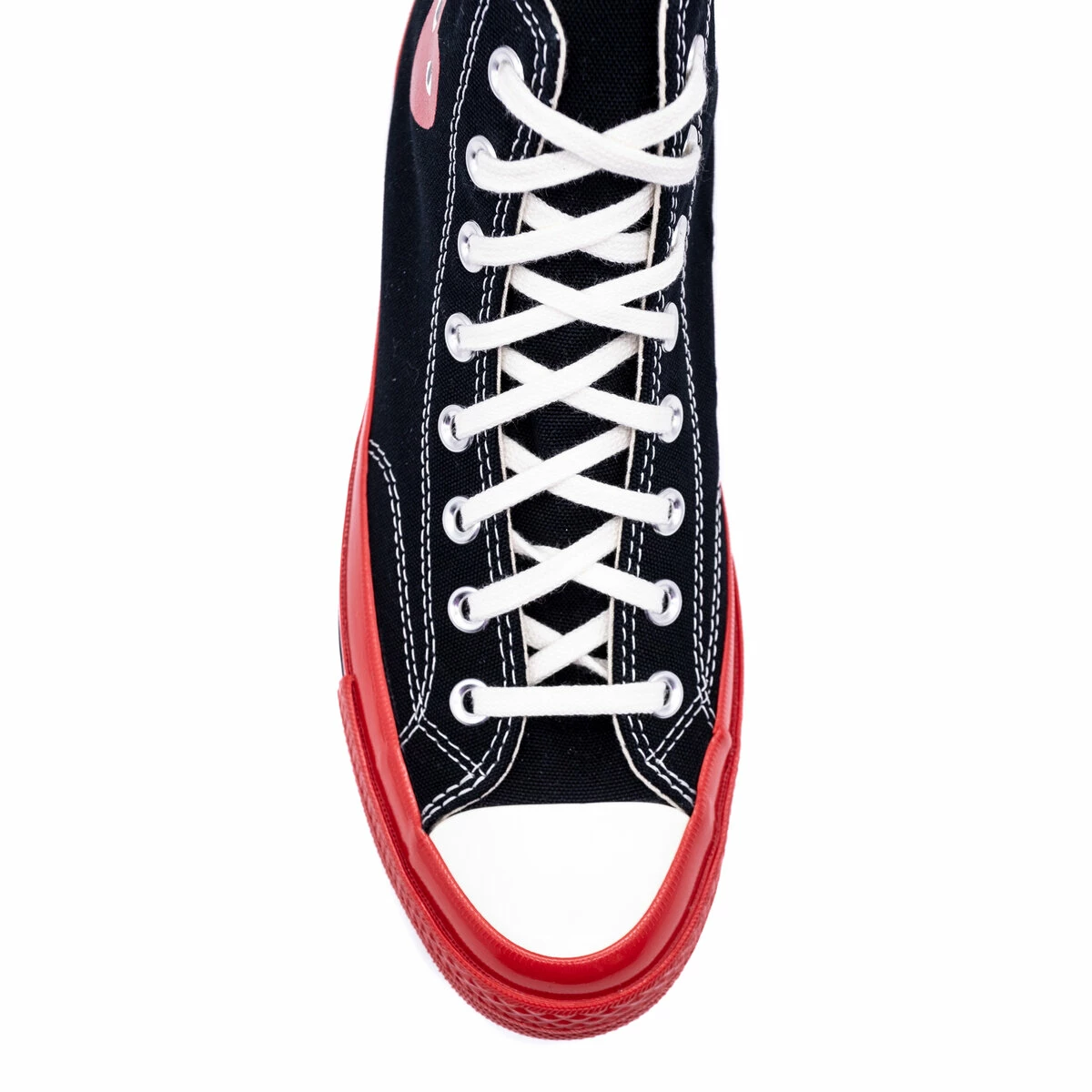 Comme Des Garçons PLAY K124 Converse Chuck Taylor Red Sole High Black In Black 2 Comme Des Garçons PLAY K124 Converse Chuck Taylor Red Sole High Black In Black - Image 2