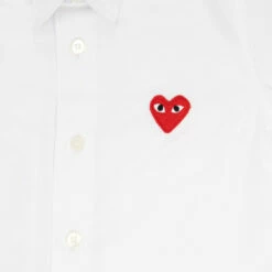 COMME DES GARÇONS PLAY Kids Red Heart Shirt In White