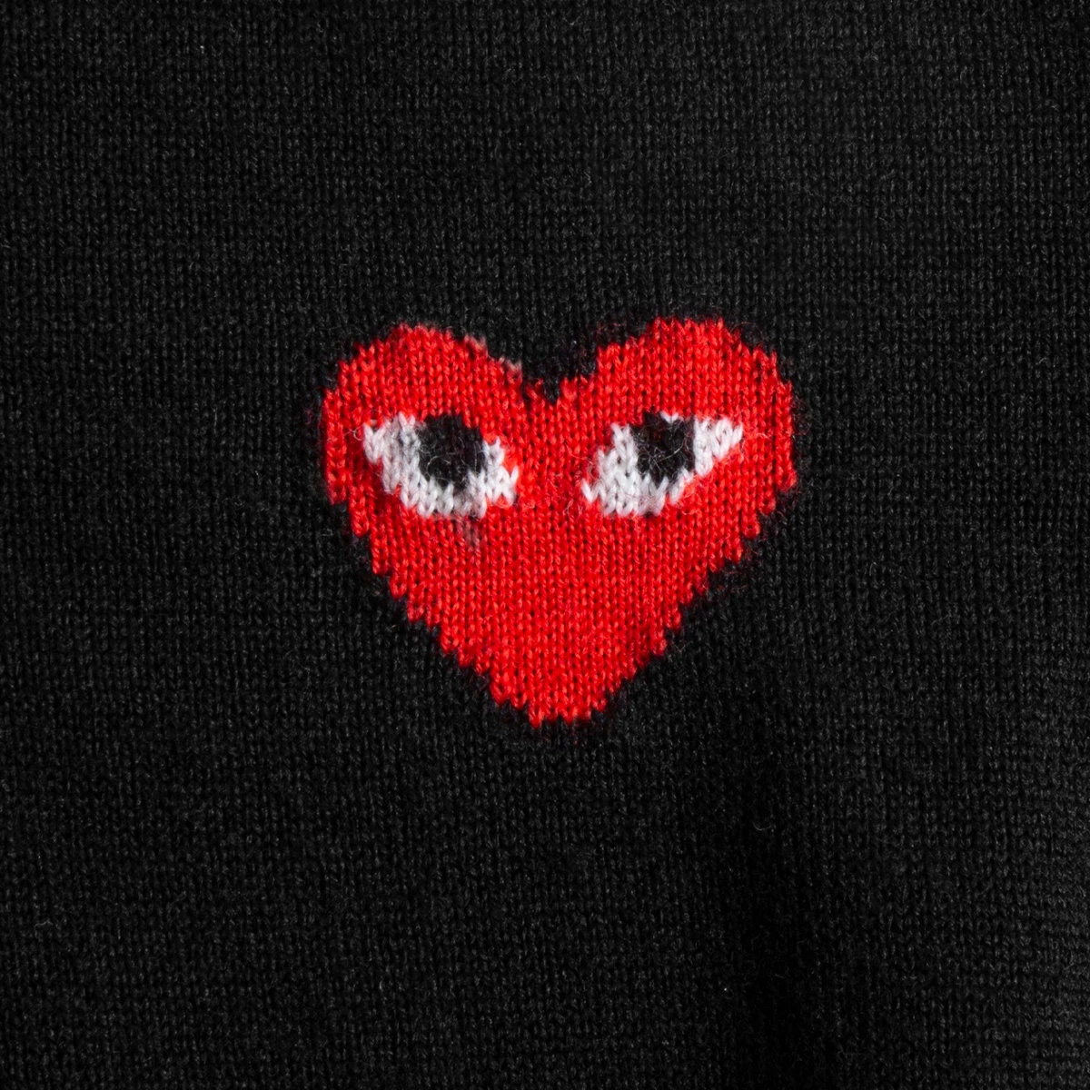 Comme Des Garçons PLAY N029 V-Neck Jumper Black In Ant 2 Comme Des Garçons PLAY N029 V-Neck Jumper Black In Ant - Image 2
