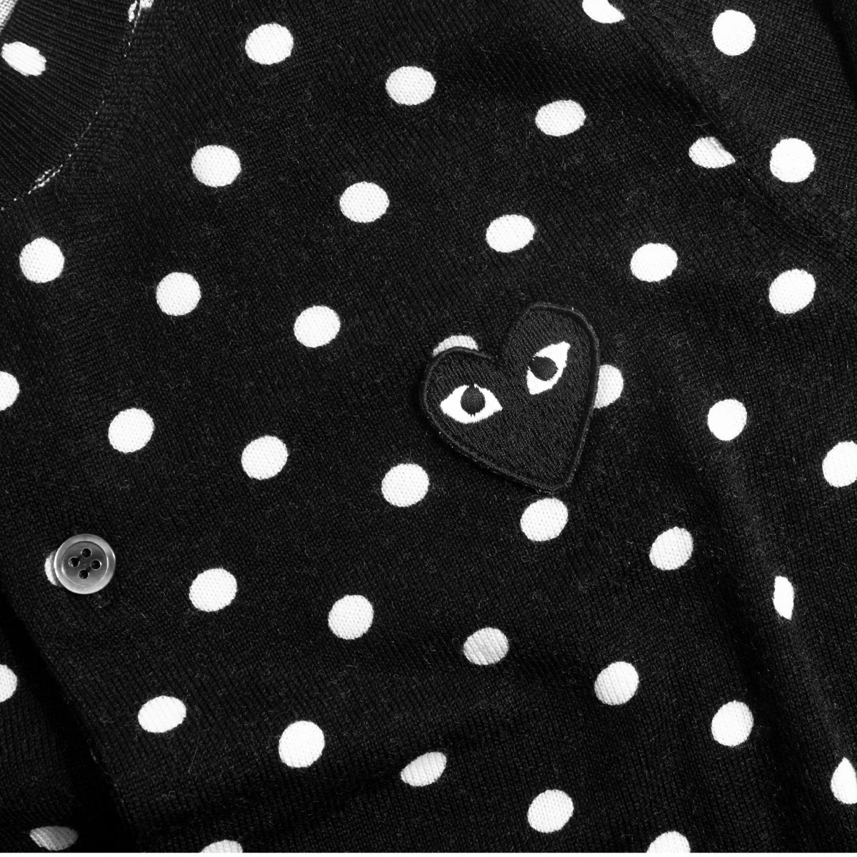 Comme Des Garçons PLAY N037 Polka Dot Cardigan Black In 1 2 Comme Des Garçons PLAY N037 Polka Dot Cardigan Black In 1 - Image 2