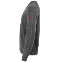 Comme Des Garçons PLAY N040 Small Red Heart V-Neck Jumper Grey In Grey