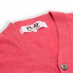 Comme Des Garçons PLAY N076 Double Eye Cardigan Pink In Pink -Hervia Shop hervia.com comme des gar ons play n076 double eye cardigan pink 160458781022279 0000 Layer 109